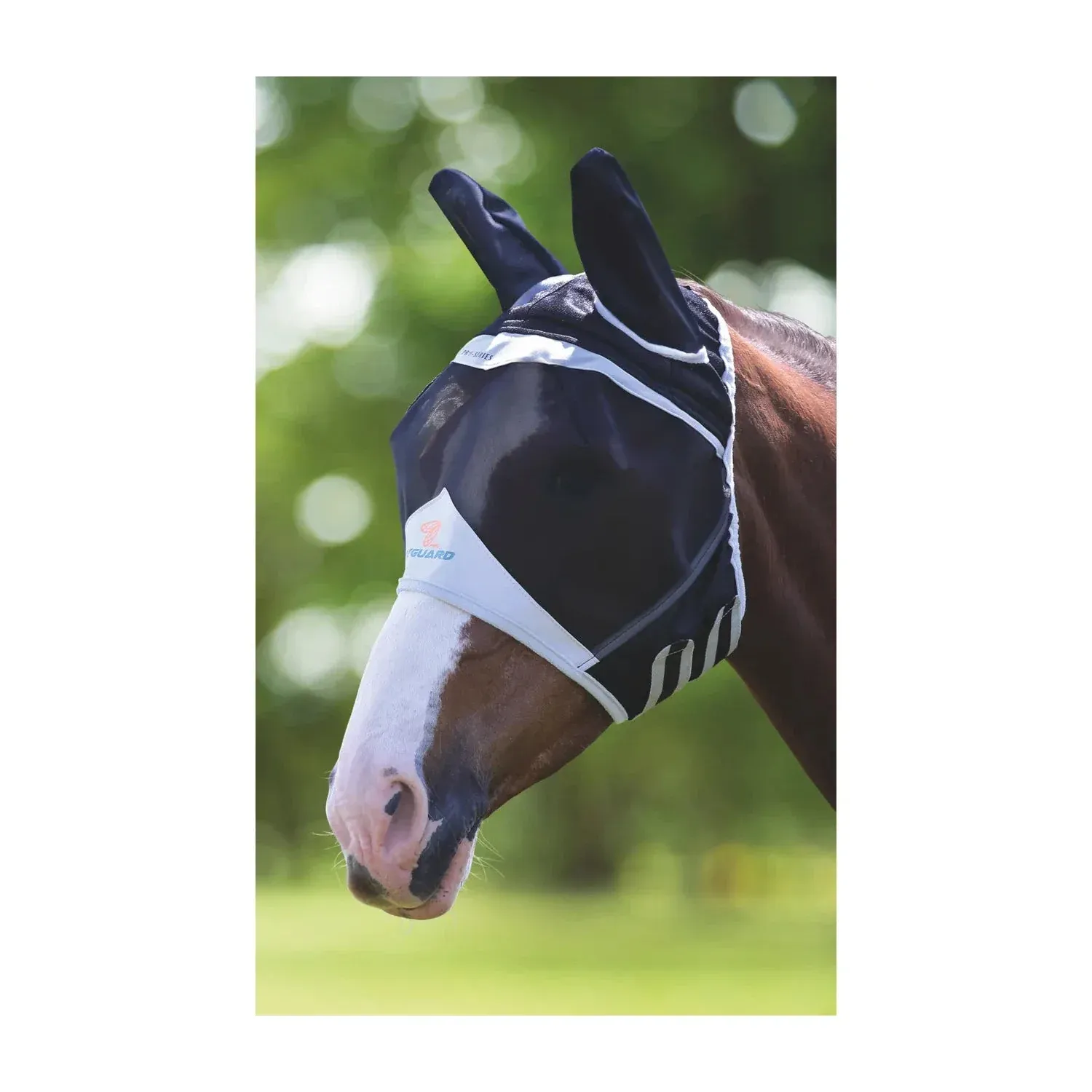 Shires Fine Mesh Fly Mask w/Ears, Color: Black/Grey, Size: Cob