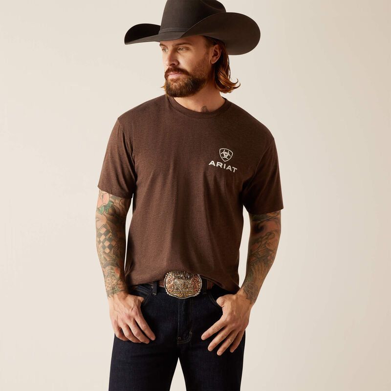 Ariat Men's Outline Circle T-Shirt - Brown Heather