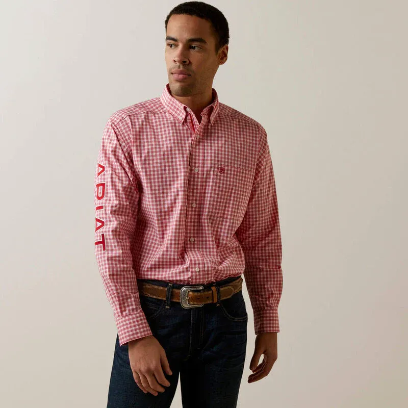 Ariat Pro Series Team Dustin Classic Fit Shirt- Red, Size: 3XL