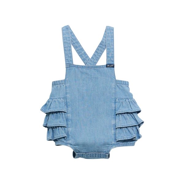 Wrangler Baby Girl Ruffled Onesie- Blue