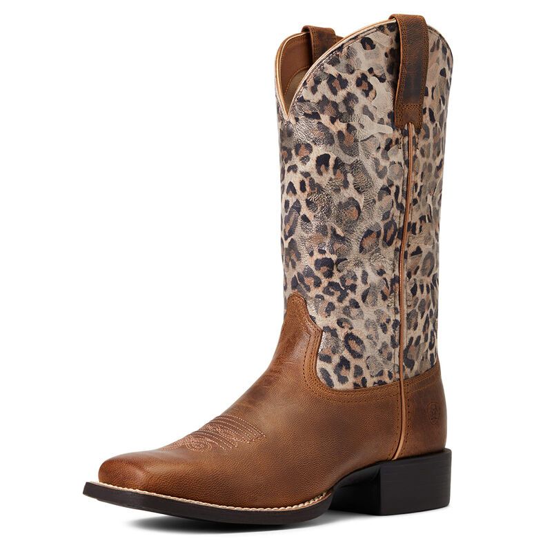 Ariat Women's Round Up Wide Square Toe Western Boots - Pearl Brown **FINAL SALE**