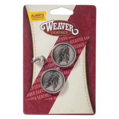 Weaver Leather Feather Concho 1--1/4" - Antique Nickel
