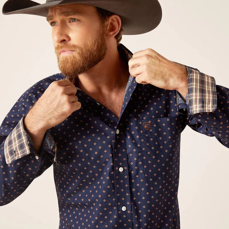 Ariat Men's Wrinkle Free Kaiser Classic Fit Shirt - Darkest Indigo