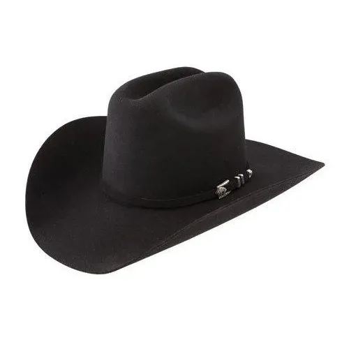 Stetson Apache 4X Felt Cowboy Hat, Colour: BLACK, Size: 6 7/8