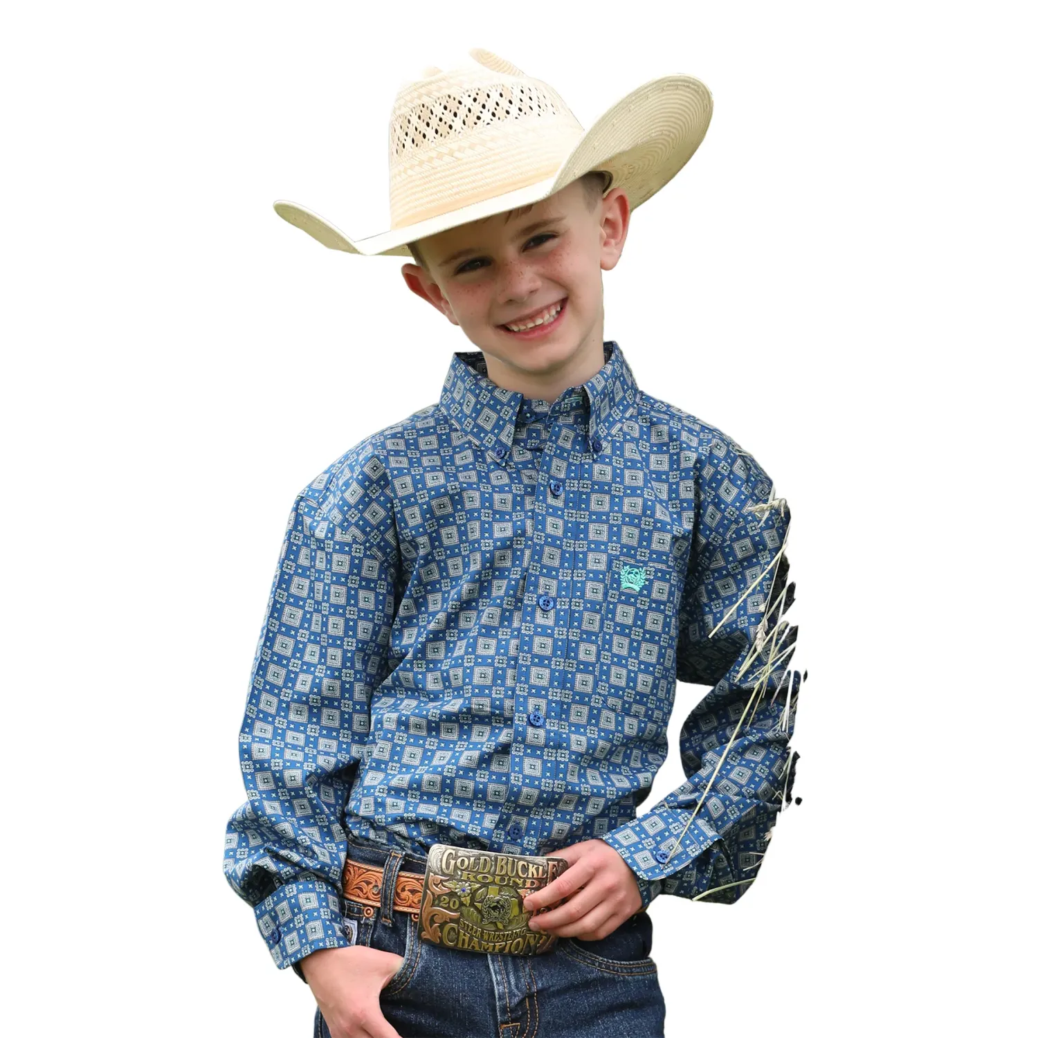 Cinch Boys Long Sleeve Shirt - Royal Blue - MTW7060385