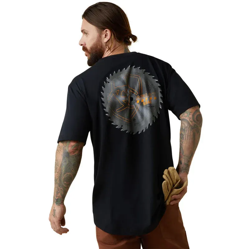 Ariat Mens Rebar Workman Buzz Saw Graphic T-Shirt - Black, Size: 3XL