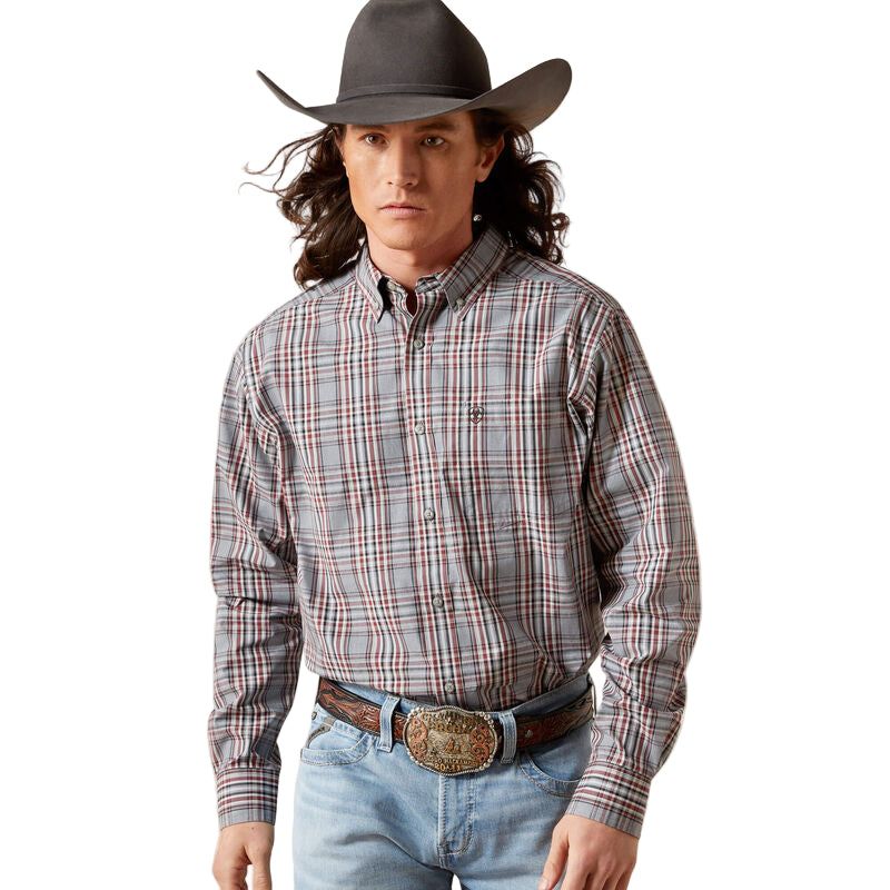 Ariat Men's Pro Series Trenton Fitted Long Sleeve Shirt - Grey