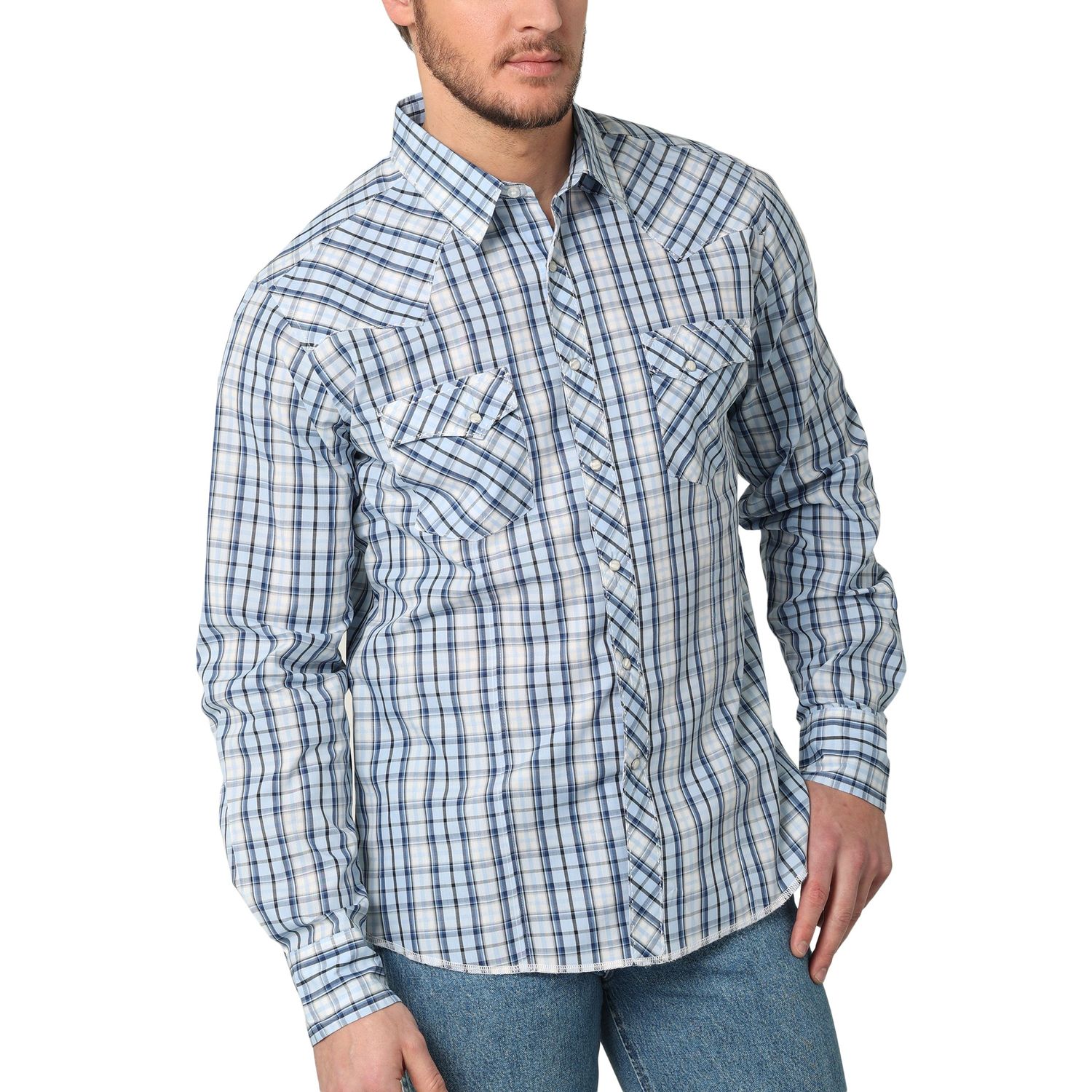 Wrangler Mens Western Fashion Snap LS Shirt