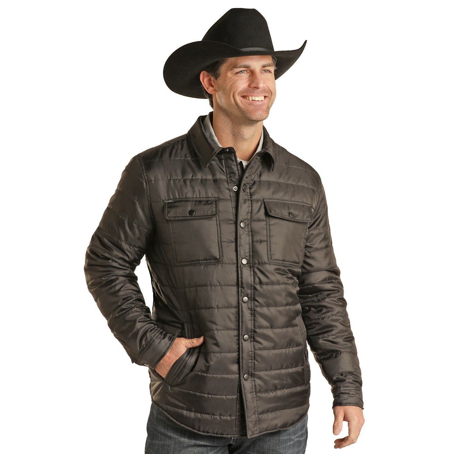 Rock &amp; Roll Men's Solid Light Quilted Jacket