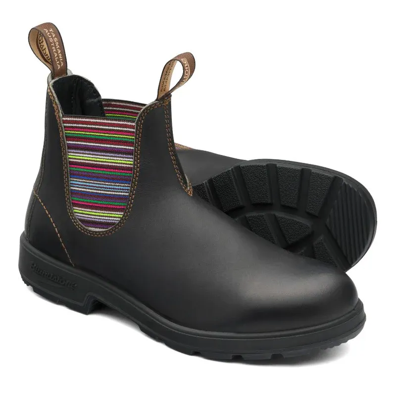 Blundstone Unisex Original #1409 Boots - Stout Brown w/Striped Elastic