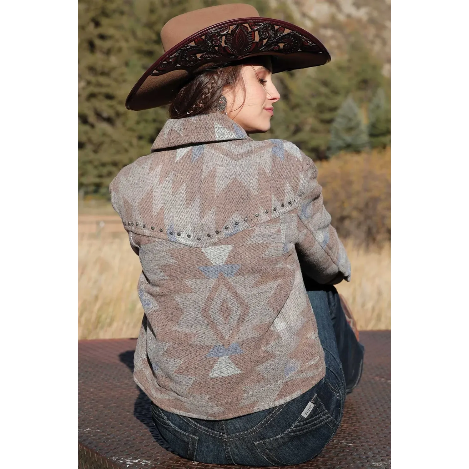 Cinch Women's Tweed Trucker Jacket - Stone