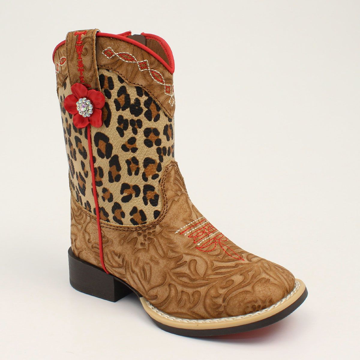 Twister Toddler Girls Avery Western Boots - Leopard Print/Tan