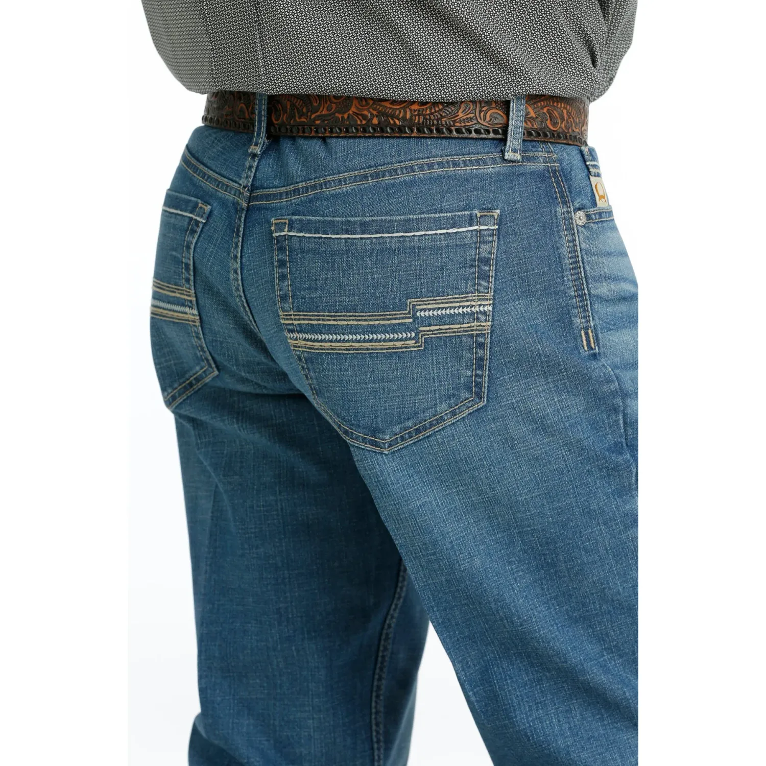 Cinch Men's Jesse Mid Rise Slim Straight Jeans - Medium Stonewash