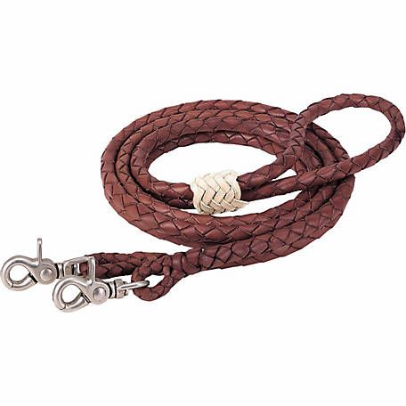 Weaver Round Braided Latigo Roper Rein, 3/8" x 8'