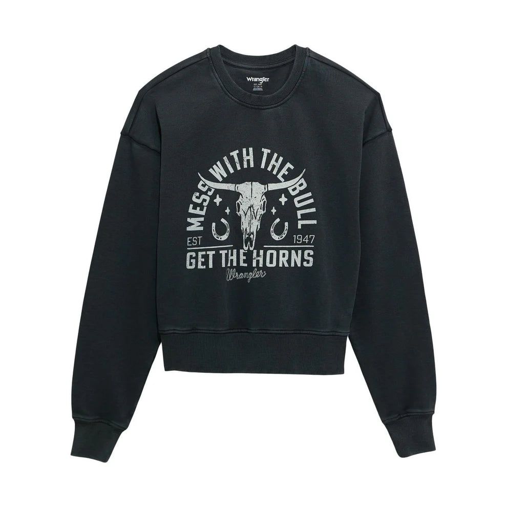 Wrangler Women's Retro Cropped Sweatshirt- Black