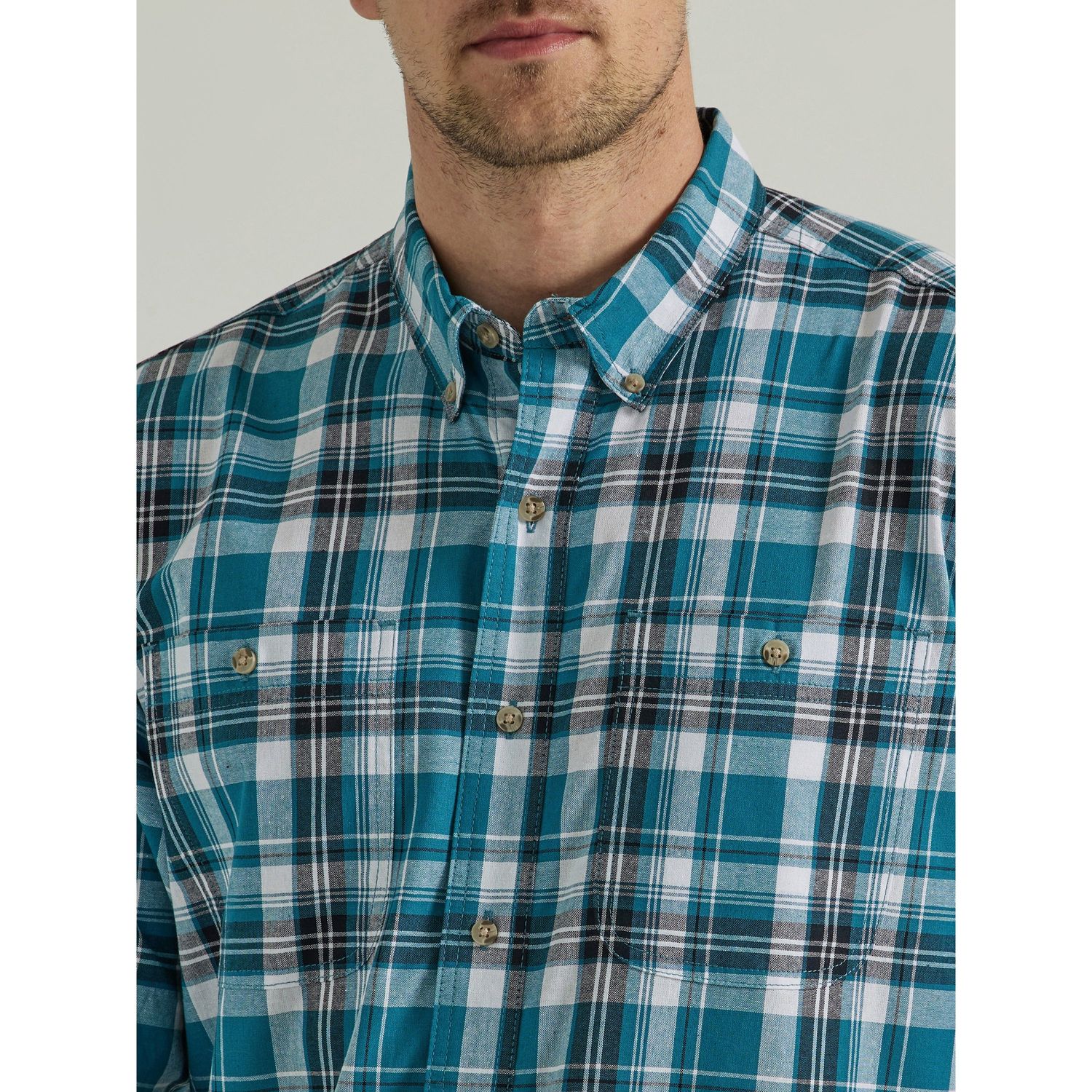 Wrangler Men's Rugged Wear Blue Ridge Plaid, Size: XXL