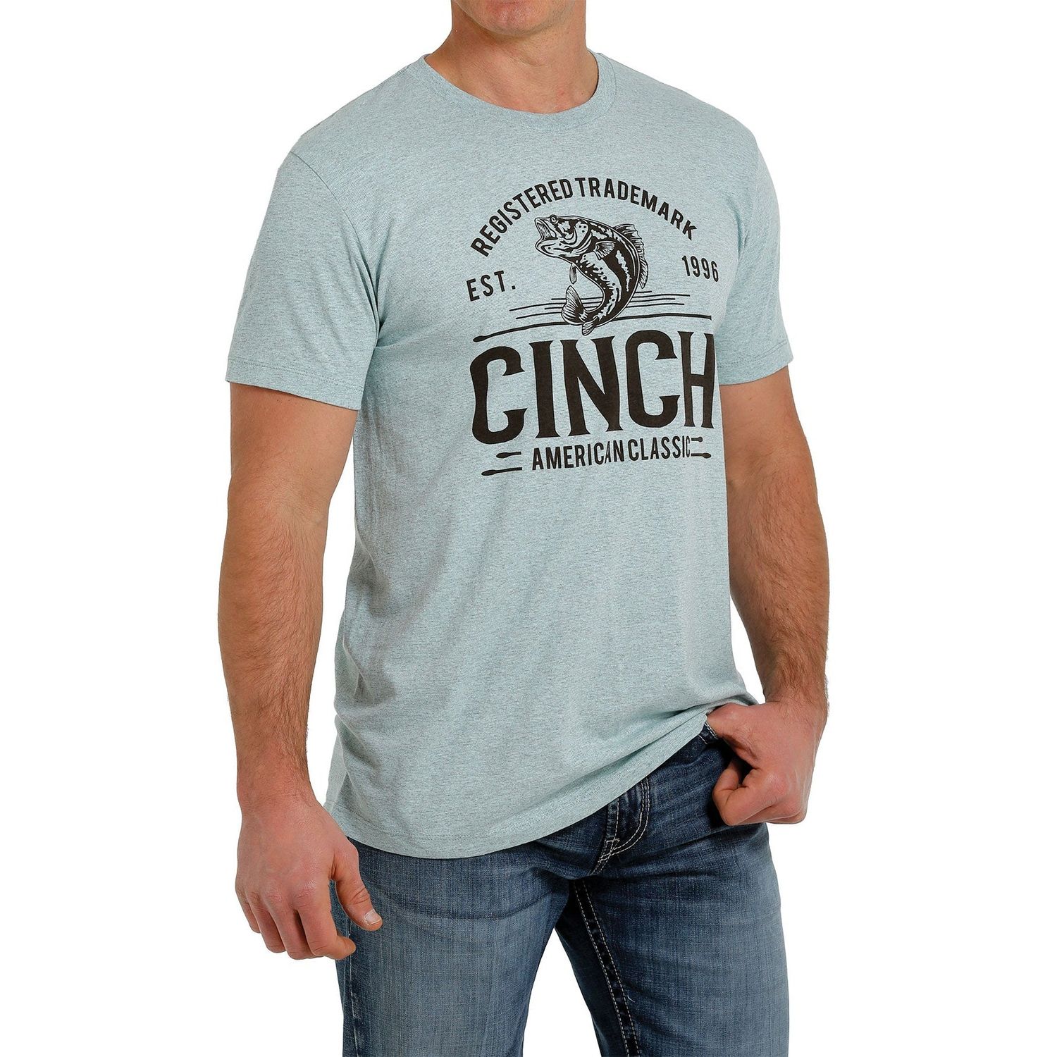 Cinch Men's SS Tee Light Blue