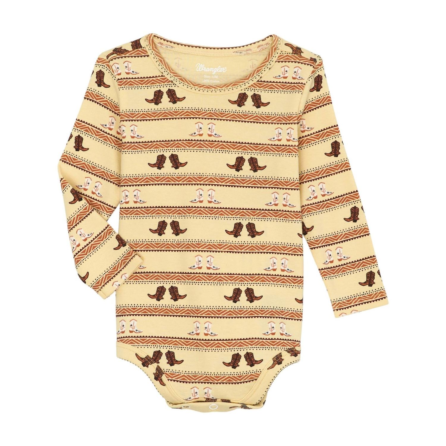 Wrangler Baby Cowboy Boot Bodysuit - Tan