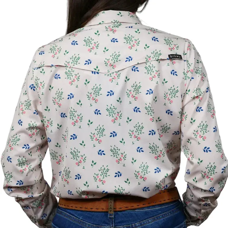 Brand Cowboy Women's The Paintbrush Prairie Long Sleeve Shirt - White