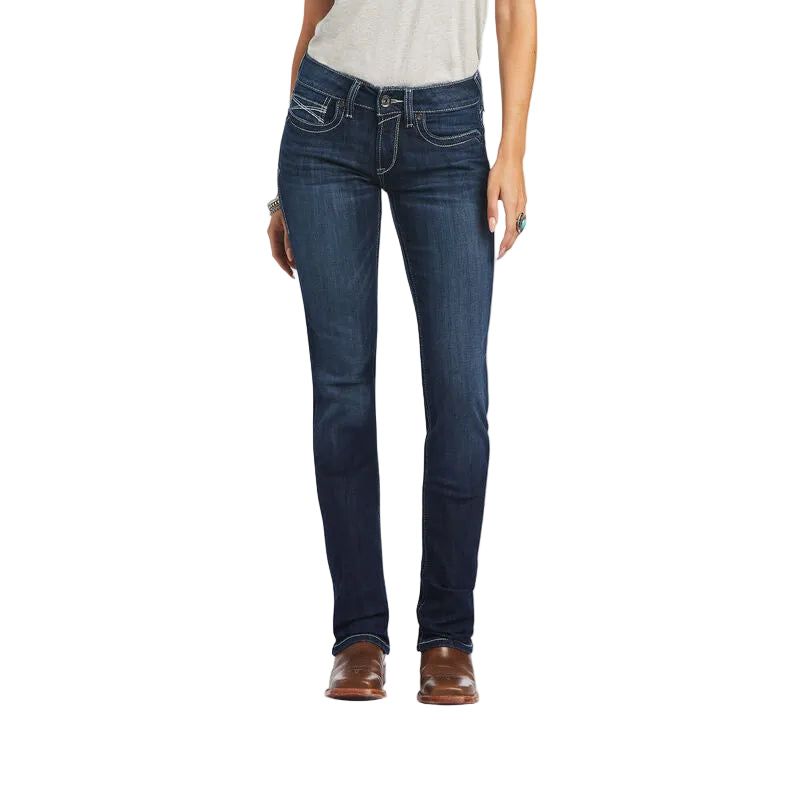 Ariat Women's REAL Mid Rise Clarissa Straight Jeans
