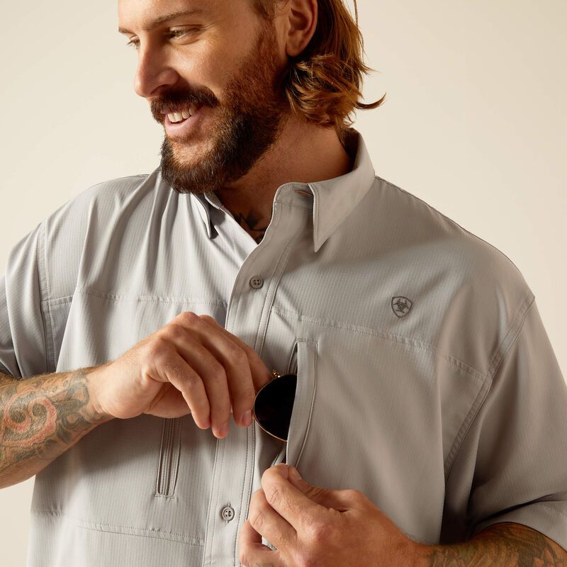 Ariat Men's VentTEK Short Sleeve Classic Fit Shirt - Silver Lining