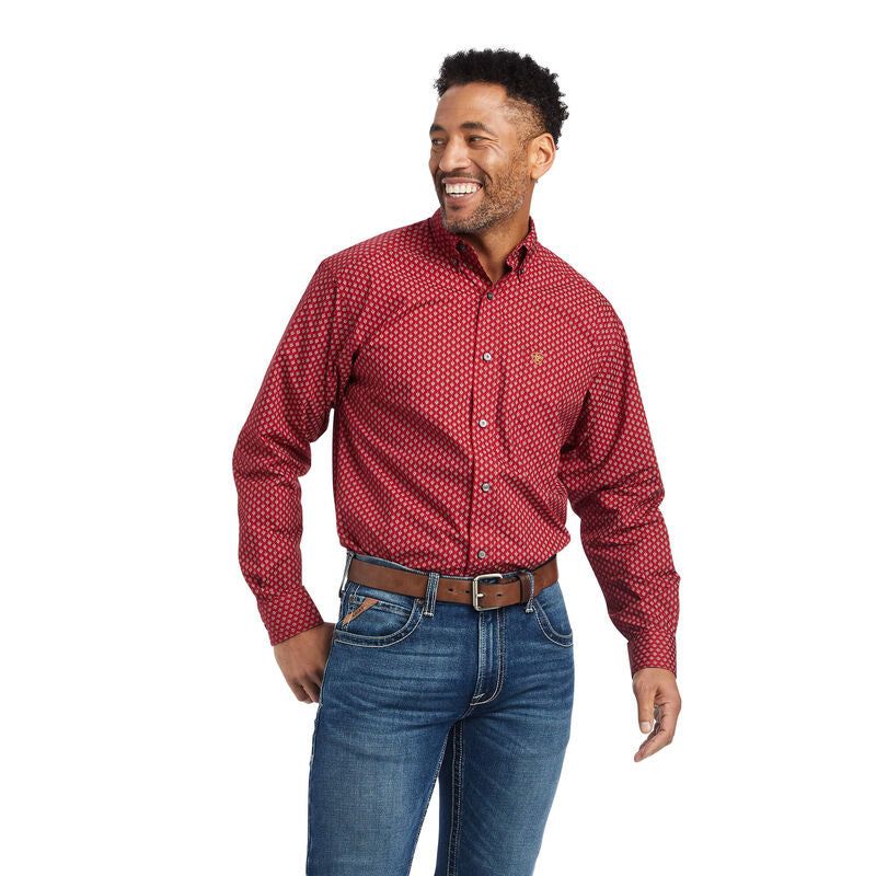 Ariat Mens Wilcott Classic LS Shirt Rio Red