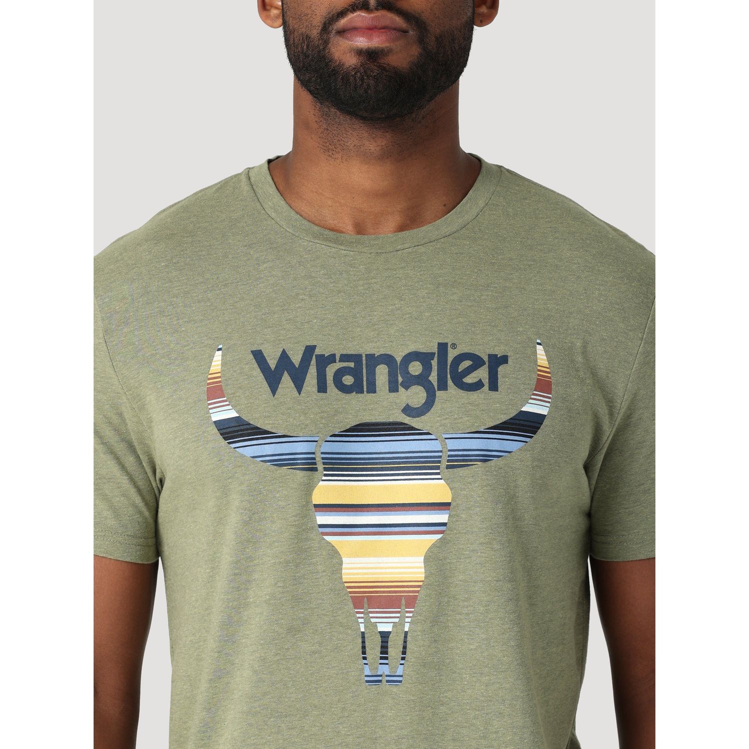 Wrangler Mens Graphic Tee Stripe Skull