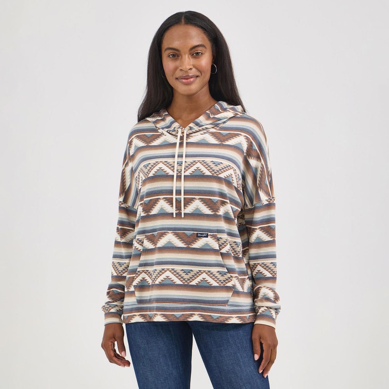 Wrangler Women's Americana Relaxed Hoodie- Brown
