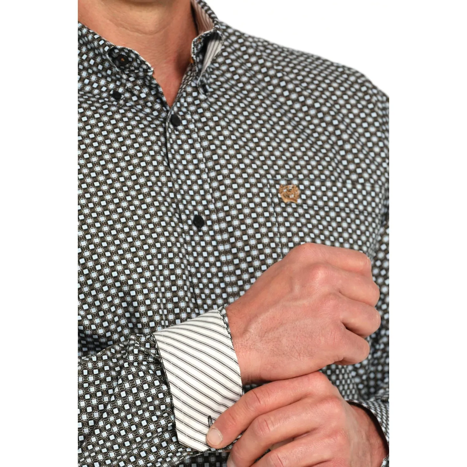 Cinch Men's Long Sleeve Print Shirt 725 - Black