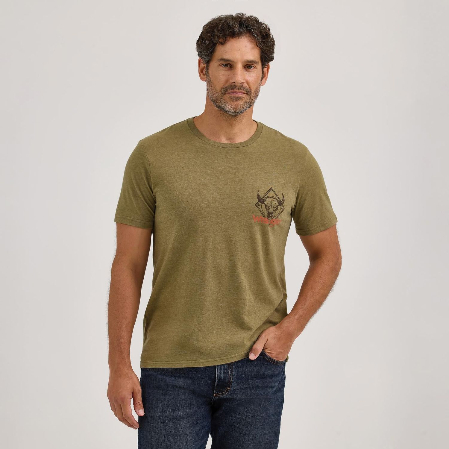 Wrangler Men's Graphic Short Sleeve Tee Shirt- Mr. Bison
