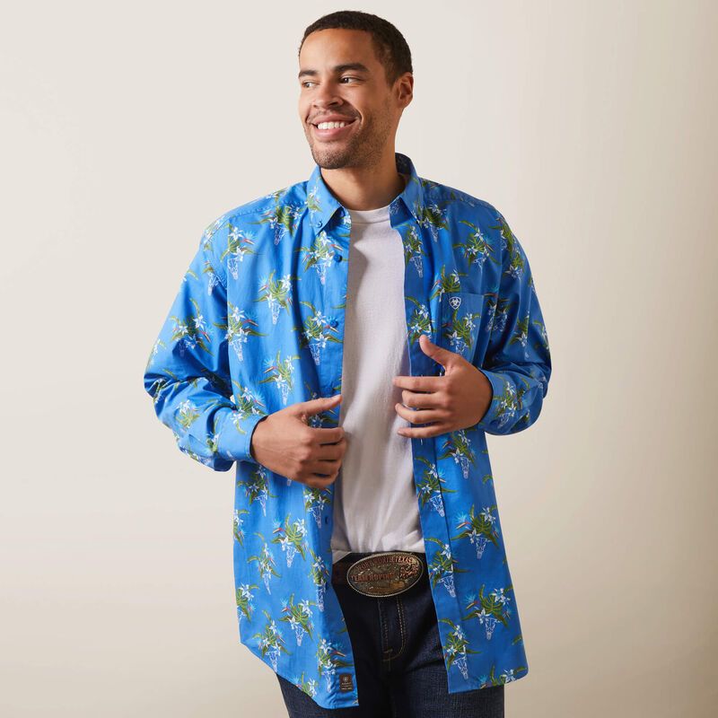 Ariat Men's Logan Classic LS Shirt Neoprene Blue