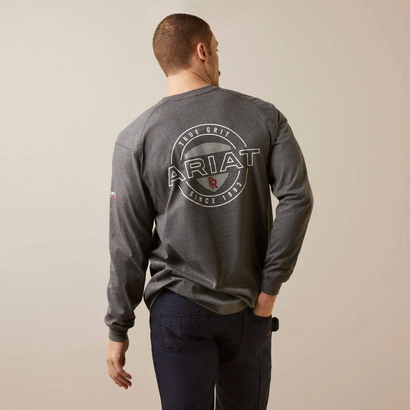 Ariat Men's Fire Resistant Air True Grit T-Shirt - Charcoal Heather, Size: 3XLT