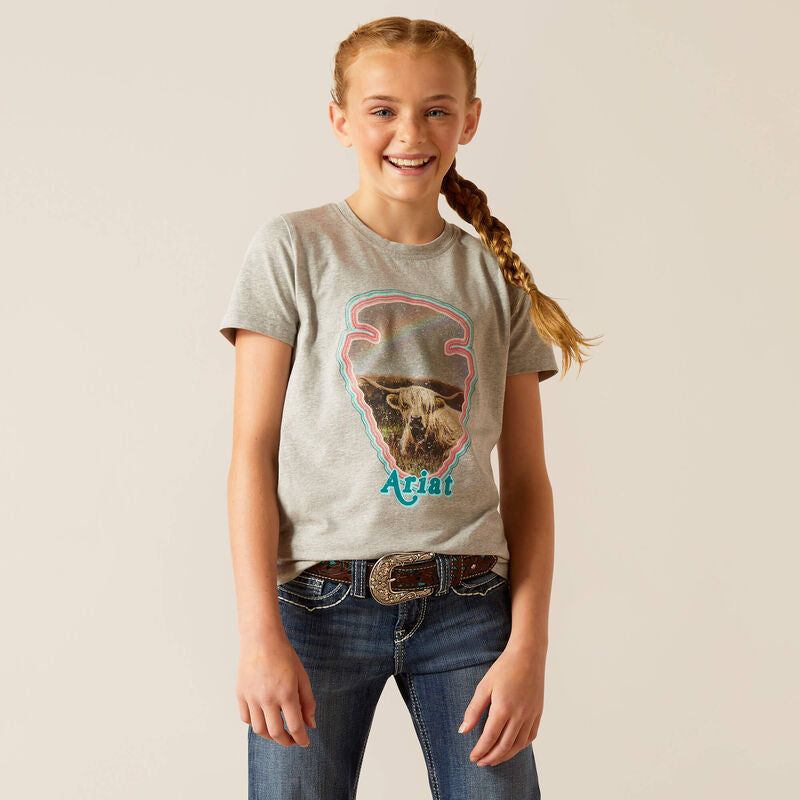 Ariat Girl's Arrowhead T-Shirt - Heather Grey