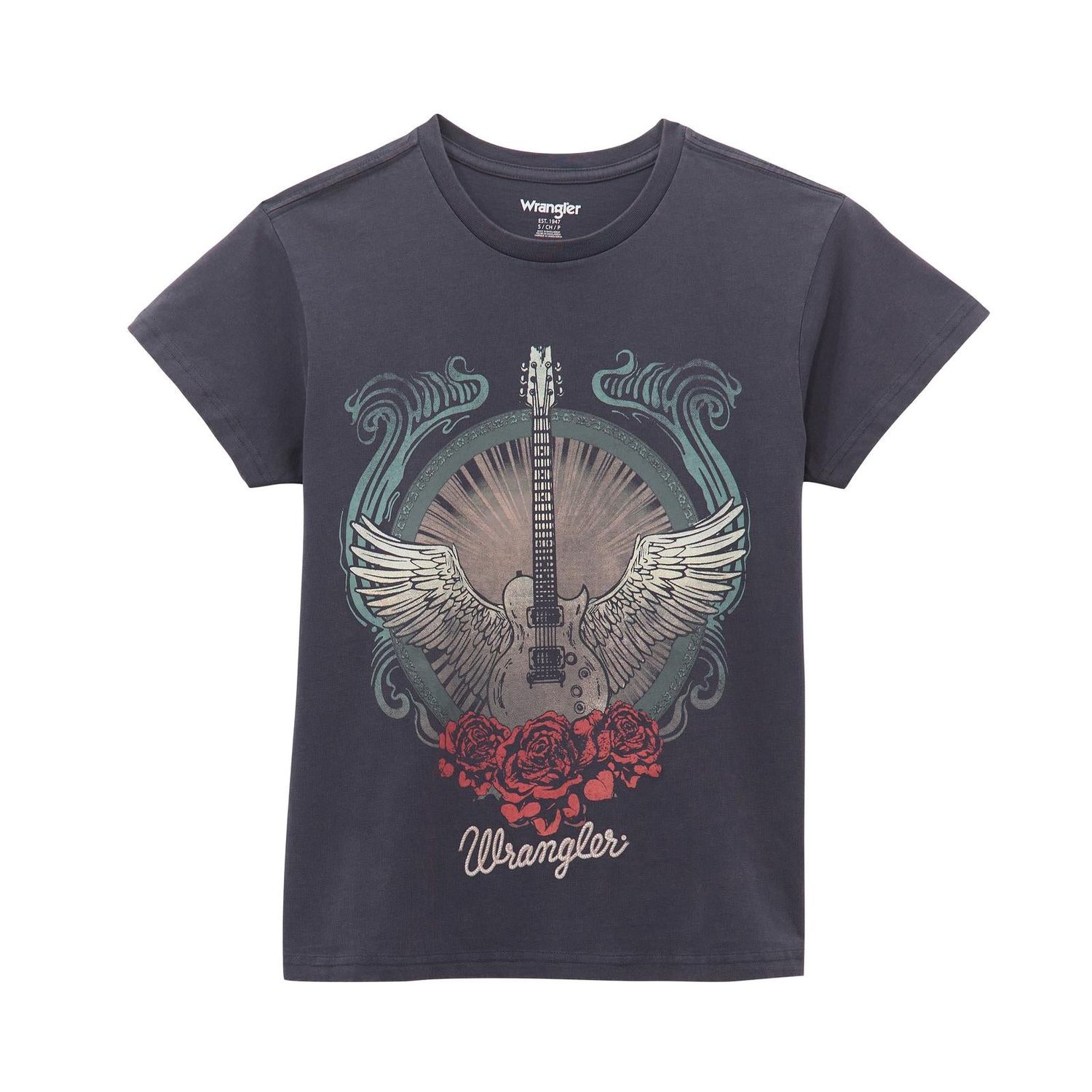 Wrangler Women's Short Sleeve Retro Tee Shirt- Odyssey Grey