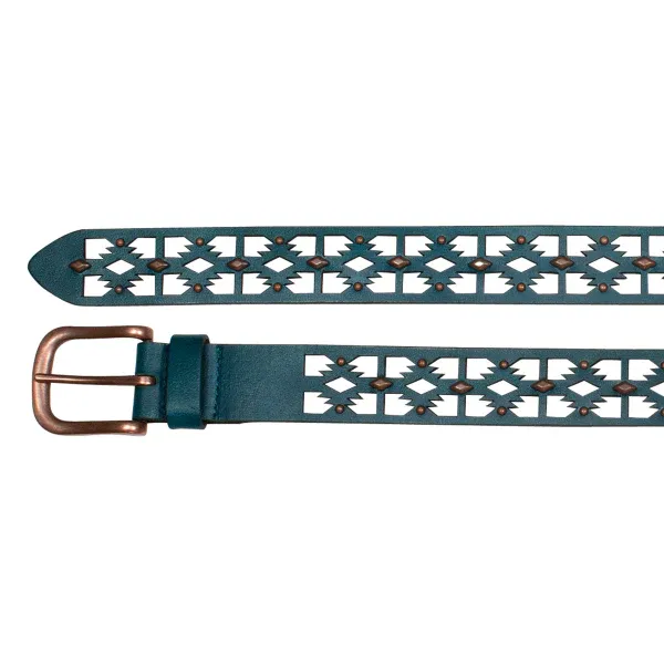 Catchfly Ladies Belt Turquoise Laser, Size: S