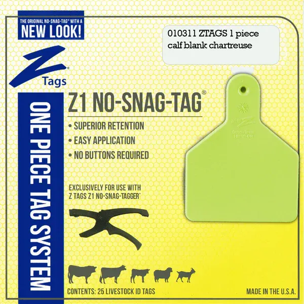 Z Tags Z1 Piece Blank No Snag - One Piece, Color: Black, Size: Calf-Long Neck