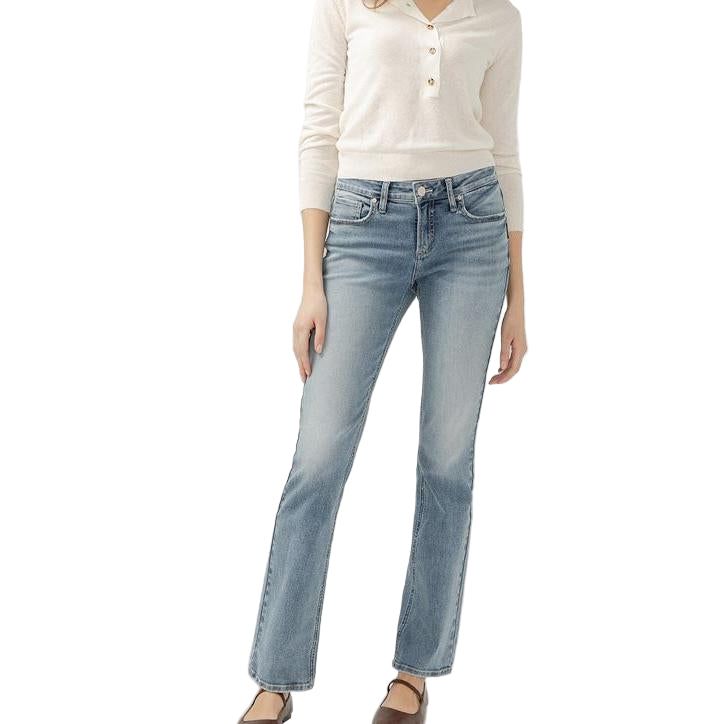 Silver Women's Elyse Mid Rise Slim Bootcut Jeans - Medium Indigo