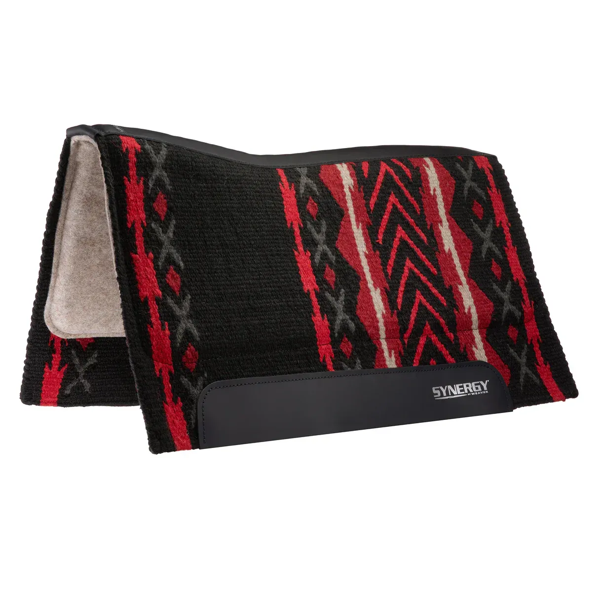 Weaver Synergy Contoured Performance Saddle Pad - 32x34, Colour: 323-Black/Clay/Red