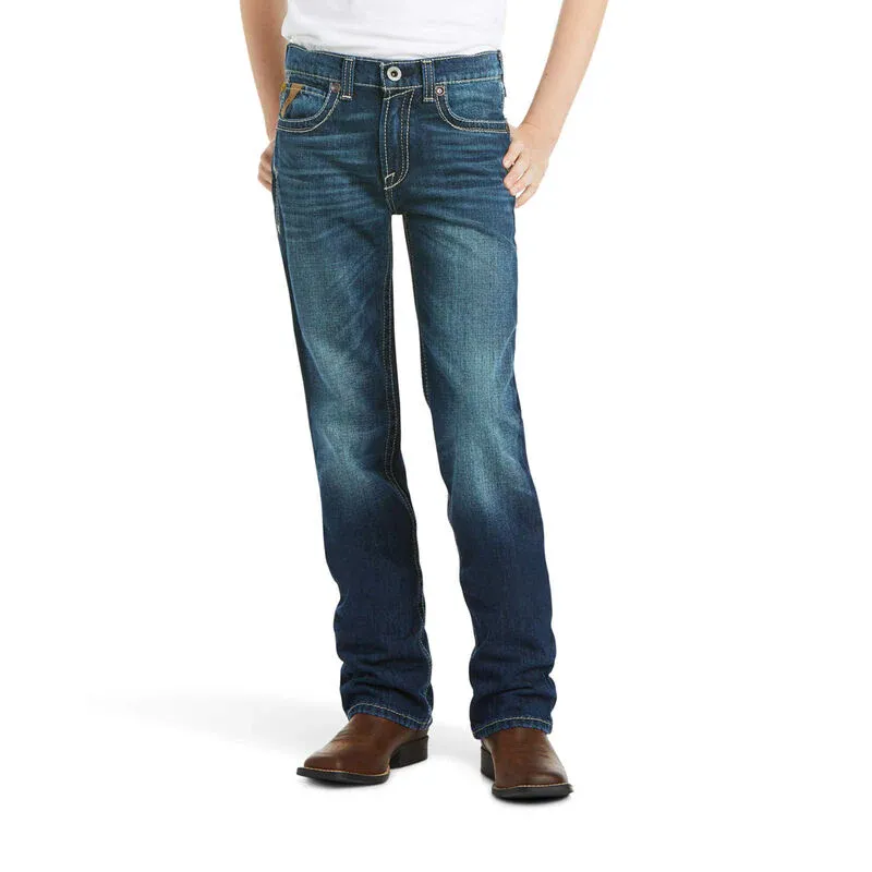 Ariat Boy's B5 Slim Boundary Stackable Straight Leg Jeans - Cyclone, Size: 7