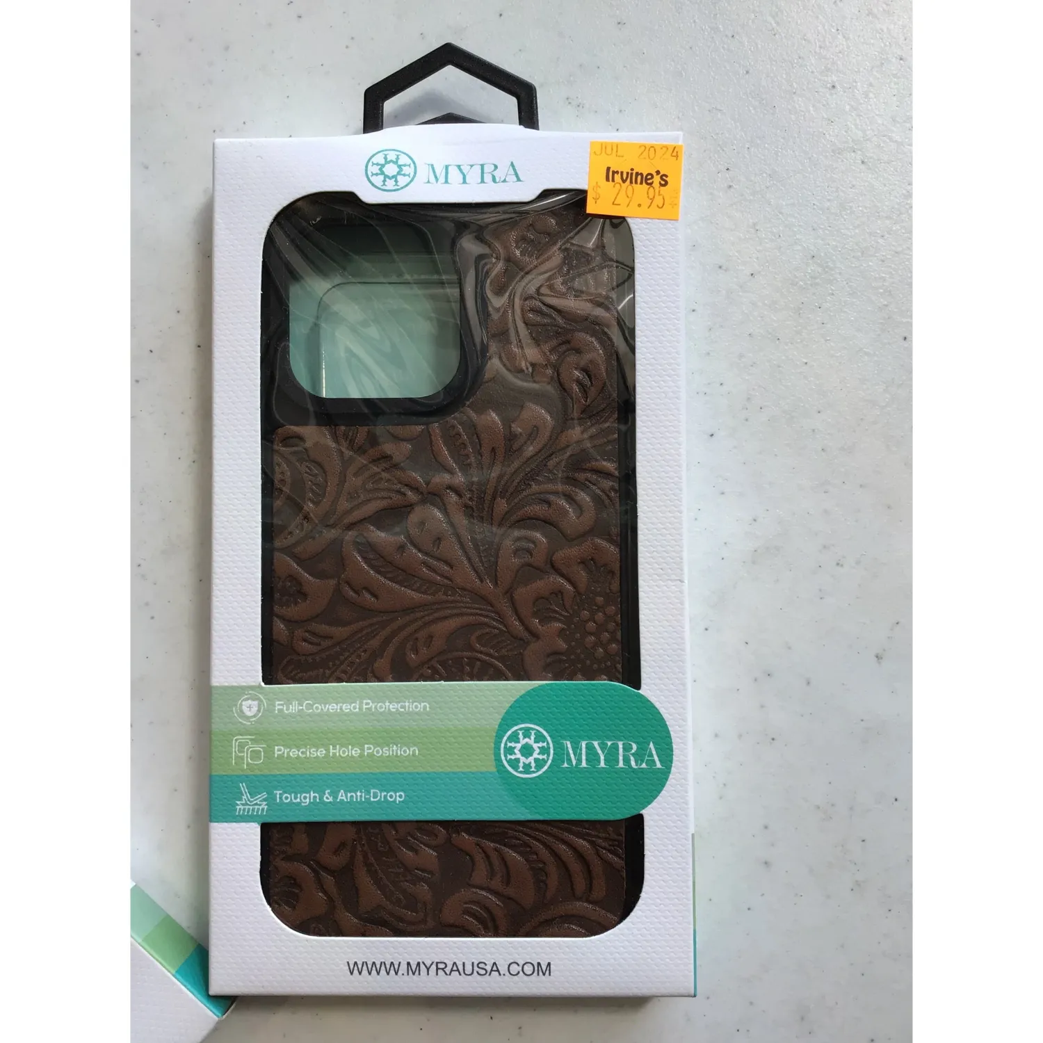 Myra Eagles Nest Phone Case -IPhone 15 Plus PRO, Color: hand-tooled