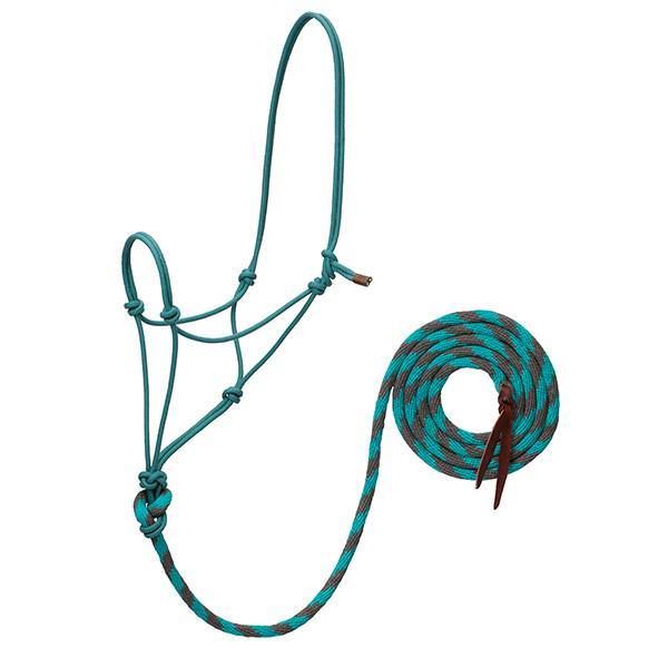 Weaver Ecoluxe Average Rope Halter w/Lead, Color: 412-Green/Cinnamon/Rasp/Tan