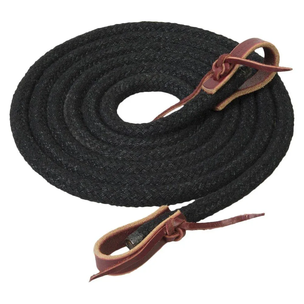 Weaver Leather Silvertip Horseman's Braid Roper Rein - 1/2" x 8', Color: S1-black