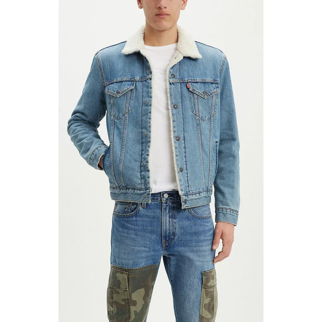 Levi Strauss Men's Type 3 Sherpa Trucker Jean Jacket, Size: S