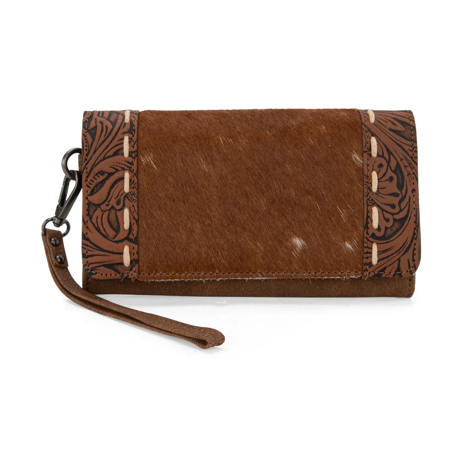 Trinity Ranch Hair On Cowhide Tool Wallet - Multiple Colours, Colour: Brown