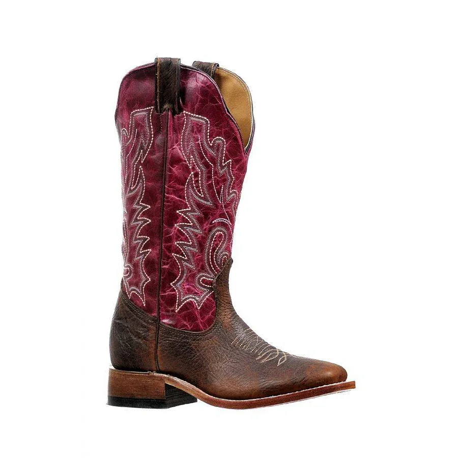 Boulet Women's Cowboy Boot - Bison Shrunken Old Town/Faraon Magenta, Size: 5