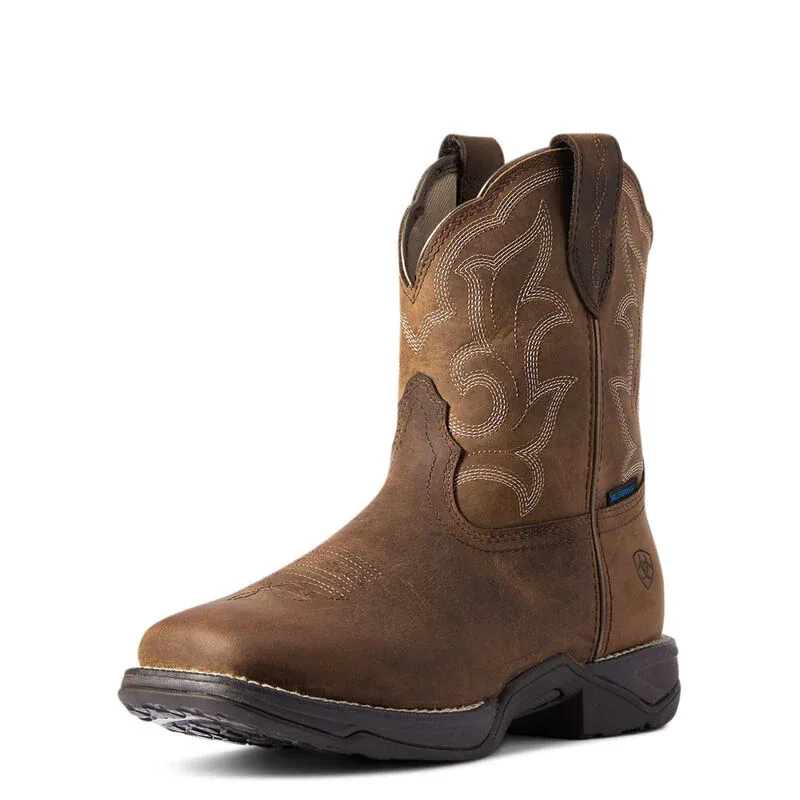 Ariat Women's Anthem Shortie II Waterproof Western Boots - Distressed Brown, Size: 5.5