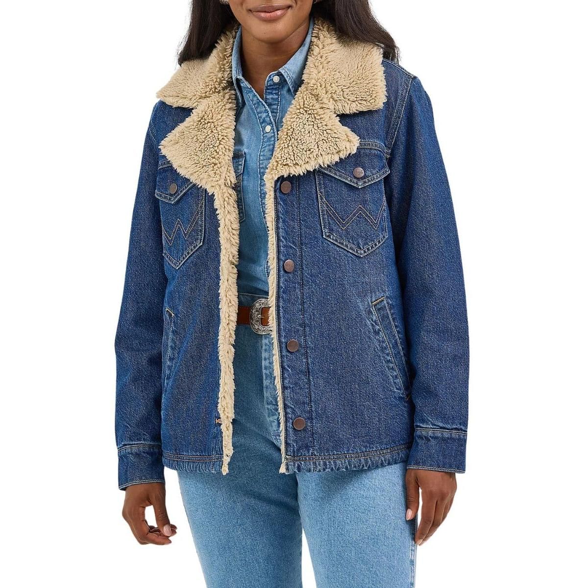Wrangler Women's Western Long Sleeve Range Coat- Denim