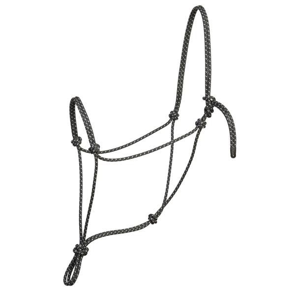 Weaver Leather Silvertip Big Sky Rope Halter - Large, Color: Black/silver W37
