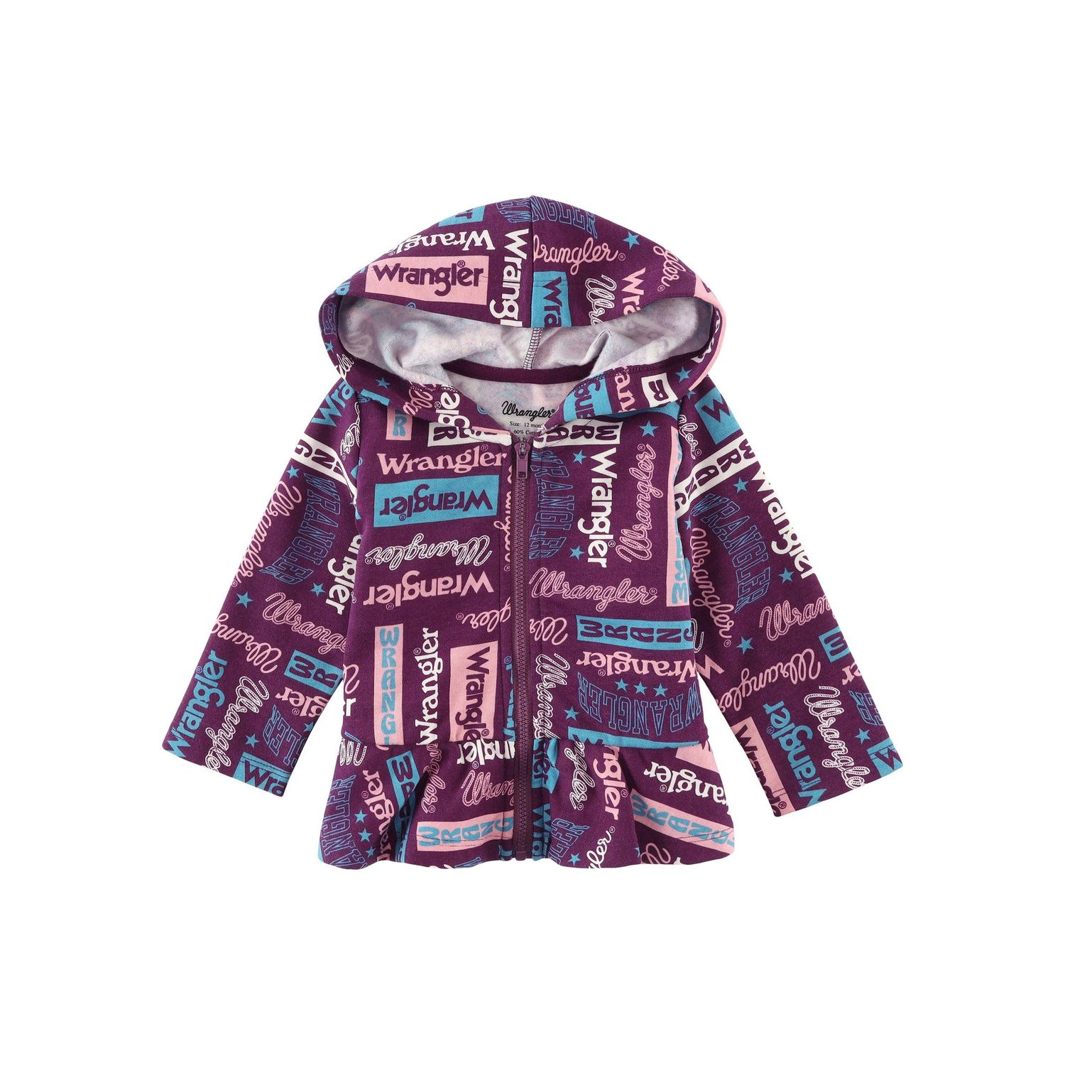 Wrangler Baby Girl's Long Sleeve Logo Zip - Purple
