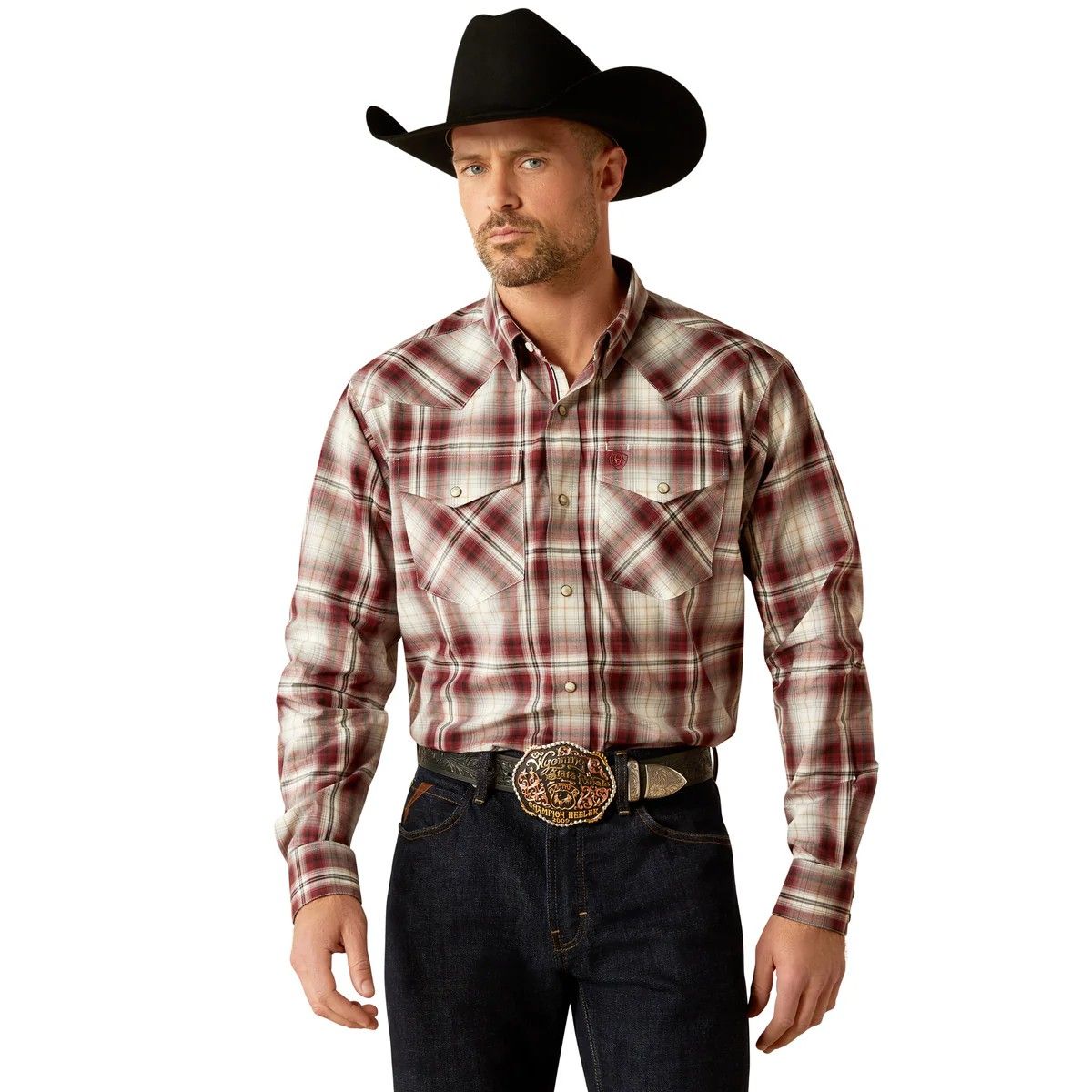 Ariat Men's Pro Series Walt Classic Fit Long Sleeve Shirt - Red